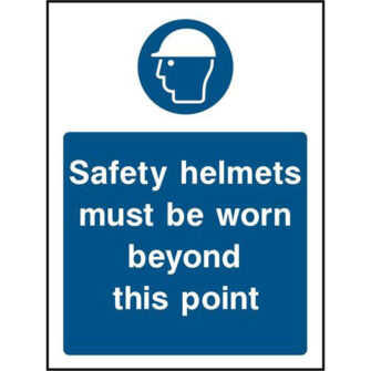 Safety helmets must be worn beyond this point
