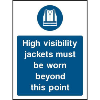 High visibility jackets must be worn