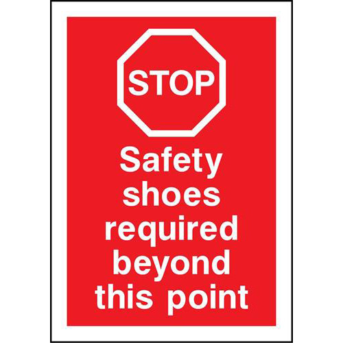 STOP safety shoes required beyond this point 1 STOP safety shoes required beyond this point