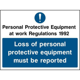 Loss of personal protective equipment must be reported