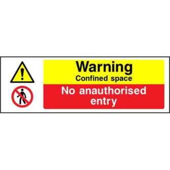 Warning Confined space No anauthorised entry