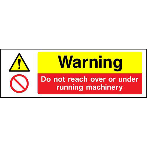 Warning Do not reach over or under running machinery 1 Warning Do not reach over or under running machinery