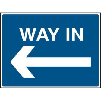 WAY IN (left arrow)