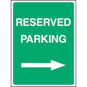RESERVED PARKING (right arrow)