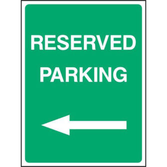 RESERVED PARKING (left arrow)