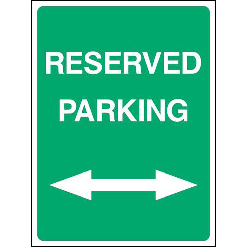 RESERVED PARKING (both ways arrow) 1 Reserved parking with arrow