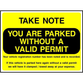 PARKED WITHOUT A VALID PERMIT