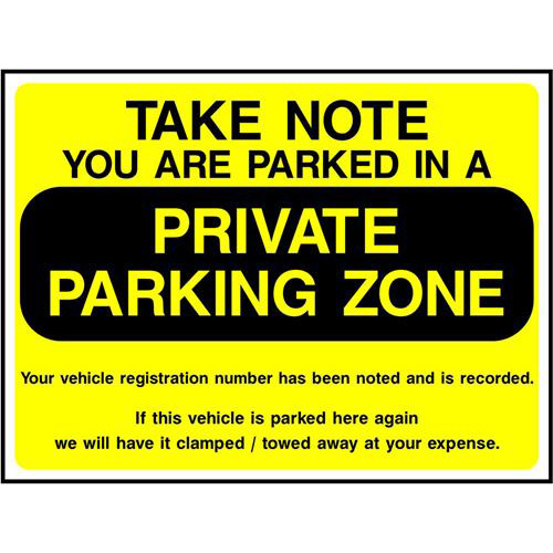 PARKED IN A PRIVATE PARKING ZONE 1 PARKED IN A PRIVATE PARKING ZONE