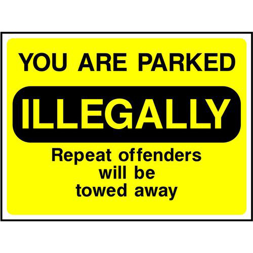 YOU ARE PARKED ILLEGALLY 1 YOU ARE PARKED ILLEGALLY