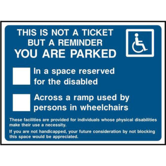 Parked In a space reserved for the disabled
