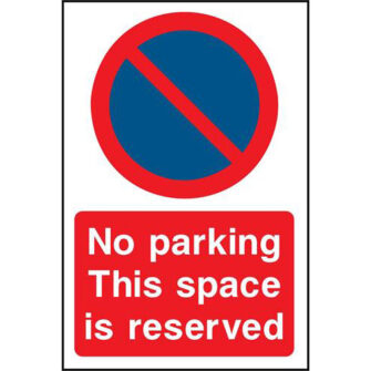 No parking This space is reserved