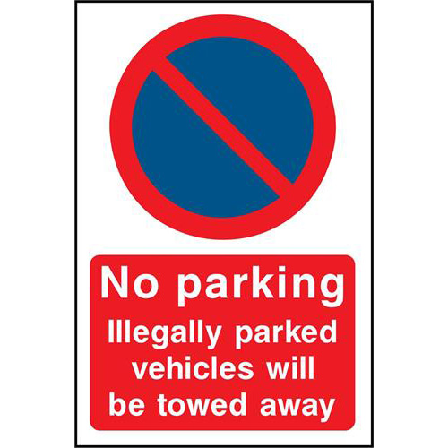 No parking Illegally parked vehicles will be towed away 1 No parking Illegally parked vehicles will be towed away