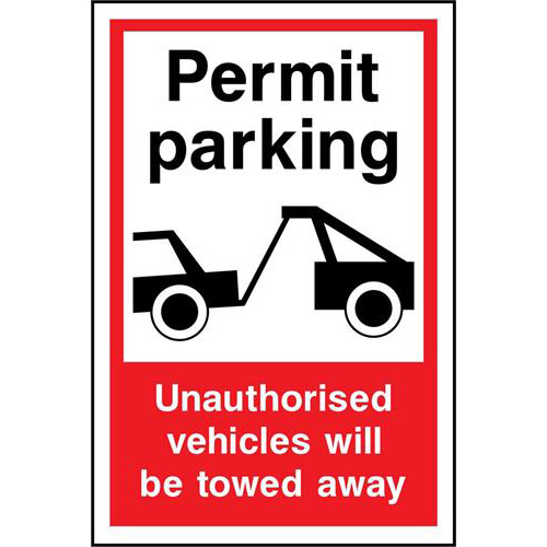 Permit Parking Unauthorised vehicles will be towed away 1 Permit Parking Unauthorised vehicles will be towed away