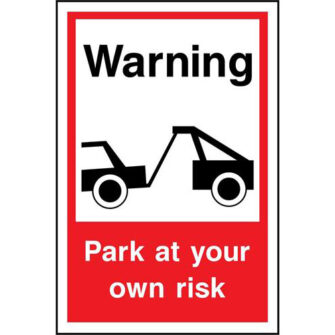 Warning Park at your own risk