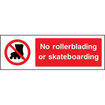 No rollerblading or skateboarding