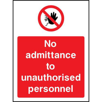No admittance to unauthorised personnel