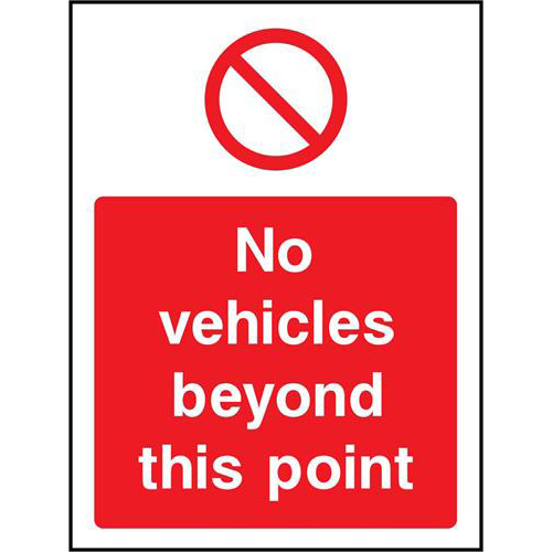 No vehicles beyond this point 1 No vehicles beyond this point