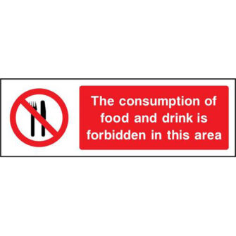 The consumption of food and drink is forbidden in this area
