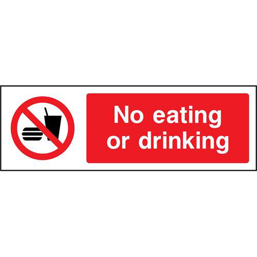 No eating or drinking 1 No eating or drinking