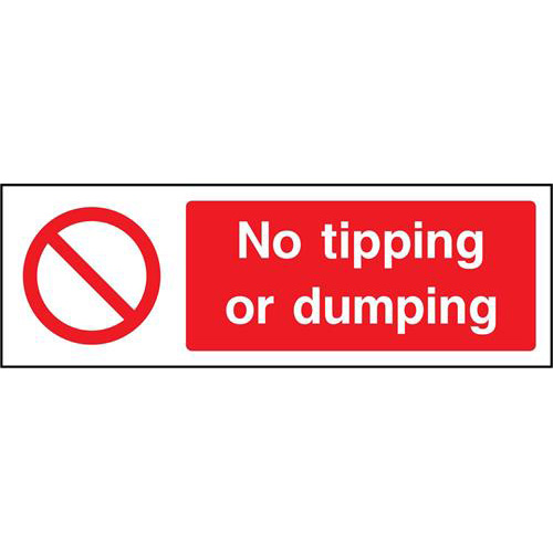 No tipping or dumping 1 No tipping or dumping