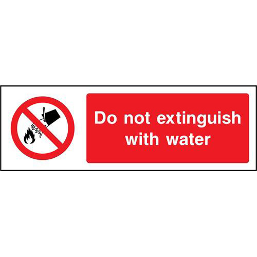Do not extinguish with water 1 Do not extinguish with water