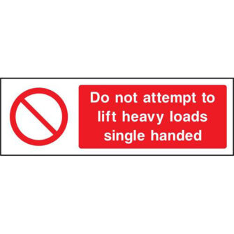 Do not lift heavy loads single handed