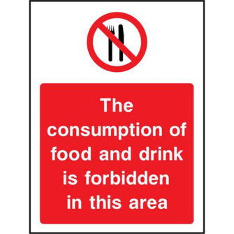The consumption of food and drink is forbidden in this area