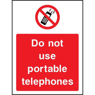 Do not use portable telephones