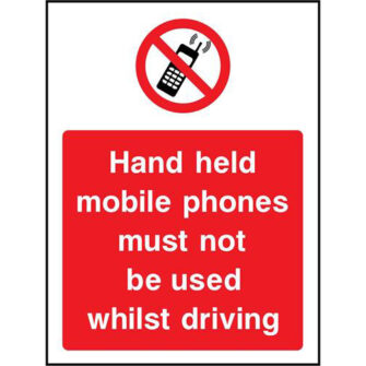 No mobile phones whilst driving