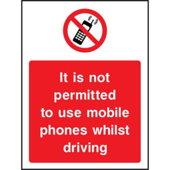 It is not permitted to use mobile phones whilst driving