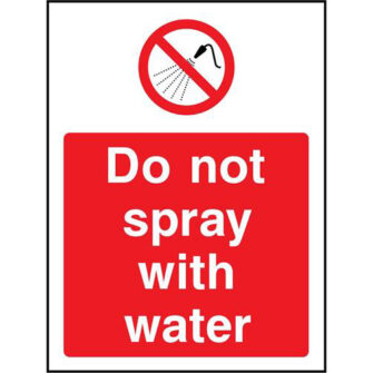Do not spray with water