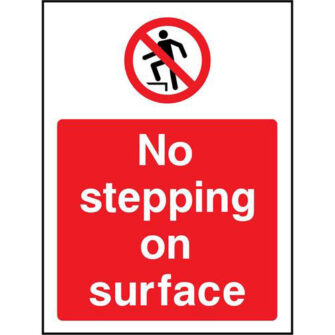 No stepping on surface
