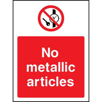 No metallic articles