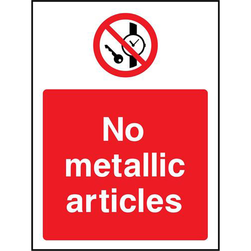 No metallic articles 1 No metallic articles