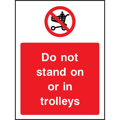 Do not stand on or in trolleys 1 Do not stand on or in trolleys