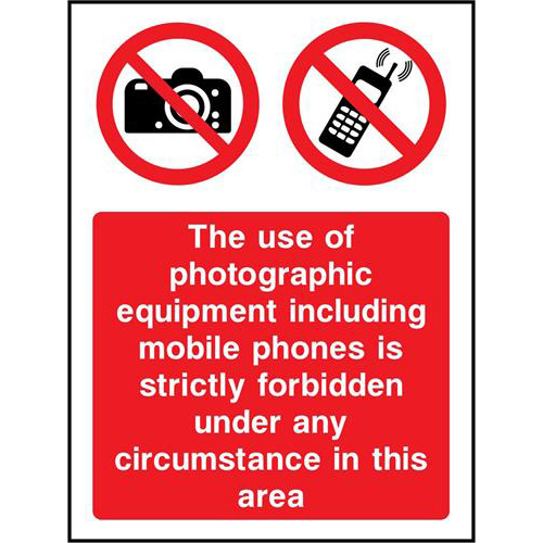 Photographic equipment forbidden 1 Photographic equipment forbidden
