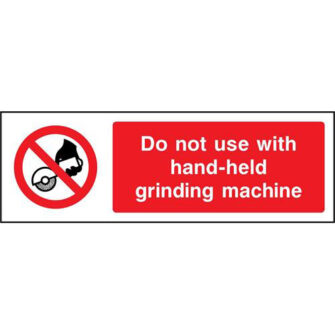 Do not use with hand-held grinding machine
