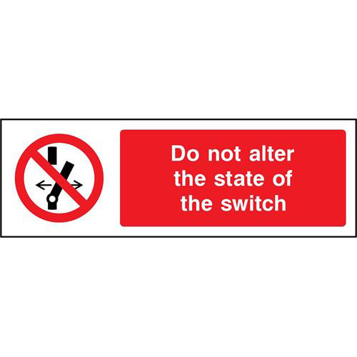 Do not alter the state of the switch 1 Do not alter the state of the switch