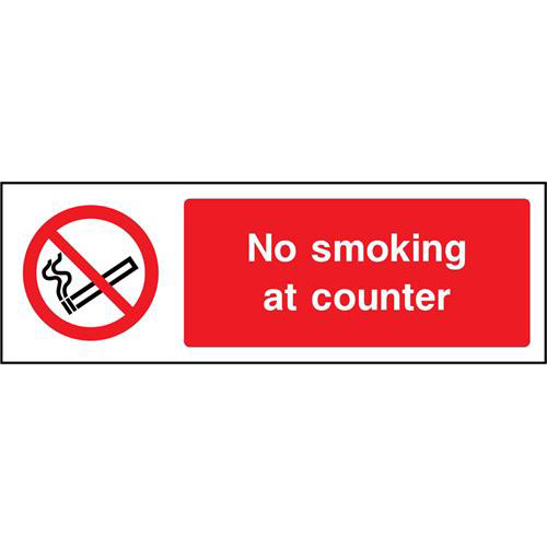 No smoking at counter 1 No smoking at counter