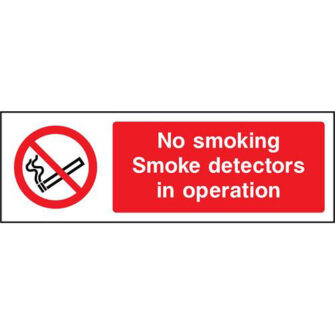 No smoking Smoke detectors in operation