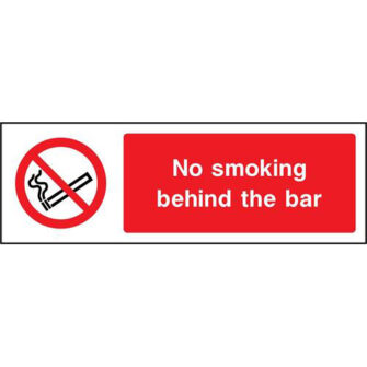 No smoking behind the bar