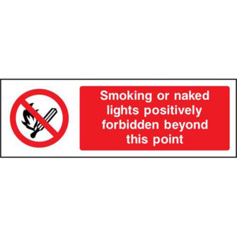 Smoking or naked lights positively forbidden beyond this point
