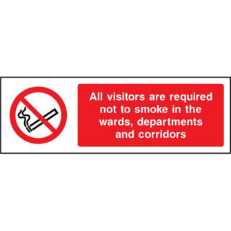 No smoking in wards, departments and corridors