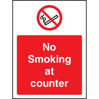 No smoking at the counter