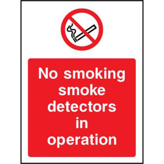 No smoking smoke detectors in operation