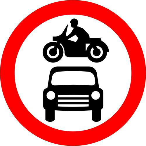 All vehicles prohibited 1 All vehicles prohibited