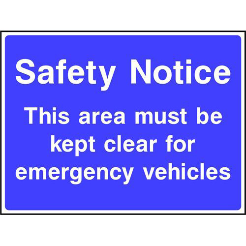 Safety Notice This area must be kept clear for emergency vehicles 1 Safety Notice This area must be kept clear for emergency vehicles