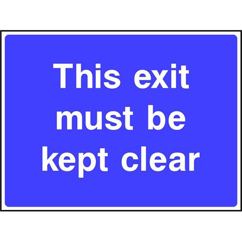 This exit must be kept clear 1 This exit must be kept clear