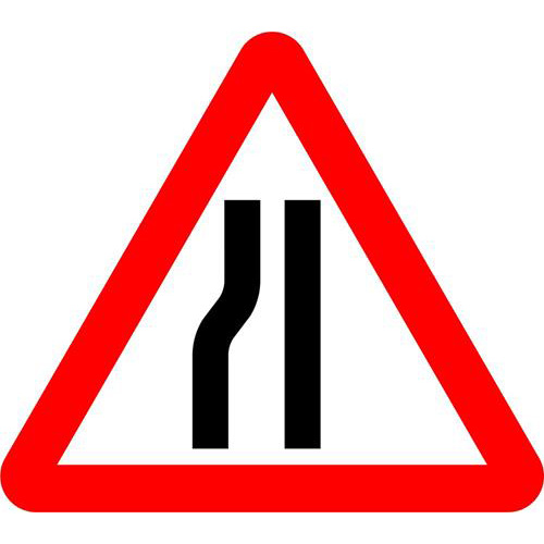 Road narrows on left ahead 1 Road narrows on left ahead