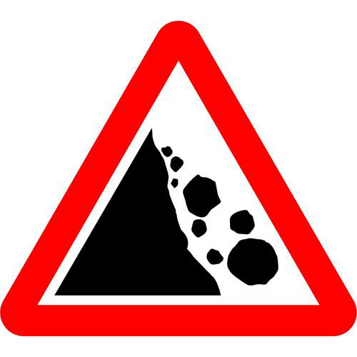 Beware of falling rocks (left) 1 Beware of falling rocks (left)